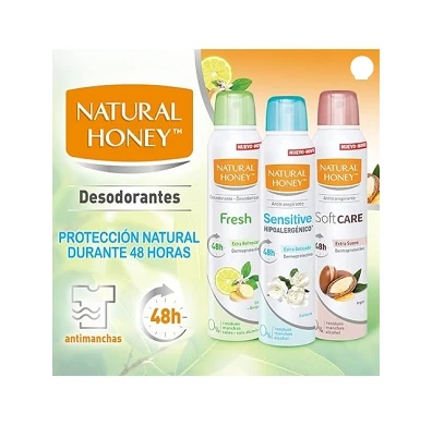 Pachet Trio Natural Honey – Protecție & Prospețime 24h (Soft, Sensitive, Fresh)